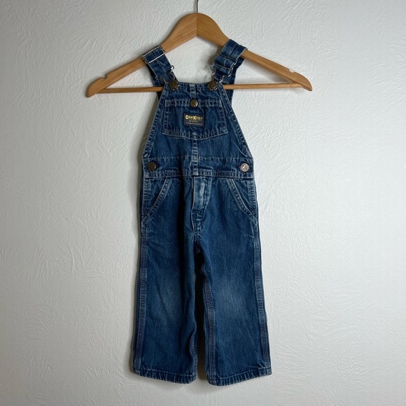 Vintage OshKosh B'gosh Toddler Denim Overalls Cotton Blue Medium Wash Size 2T - Picture 1 of 11